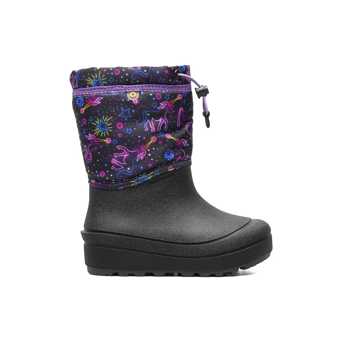 BOGS SNOW SHELL NEON UNICORN PURPLE MULTI - KIDS