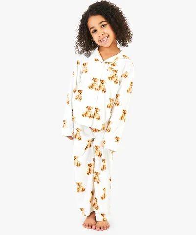 boohoo Womens Kids Button Front Bear Family Pjs