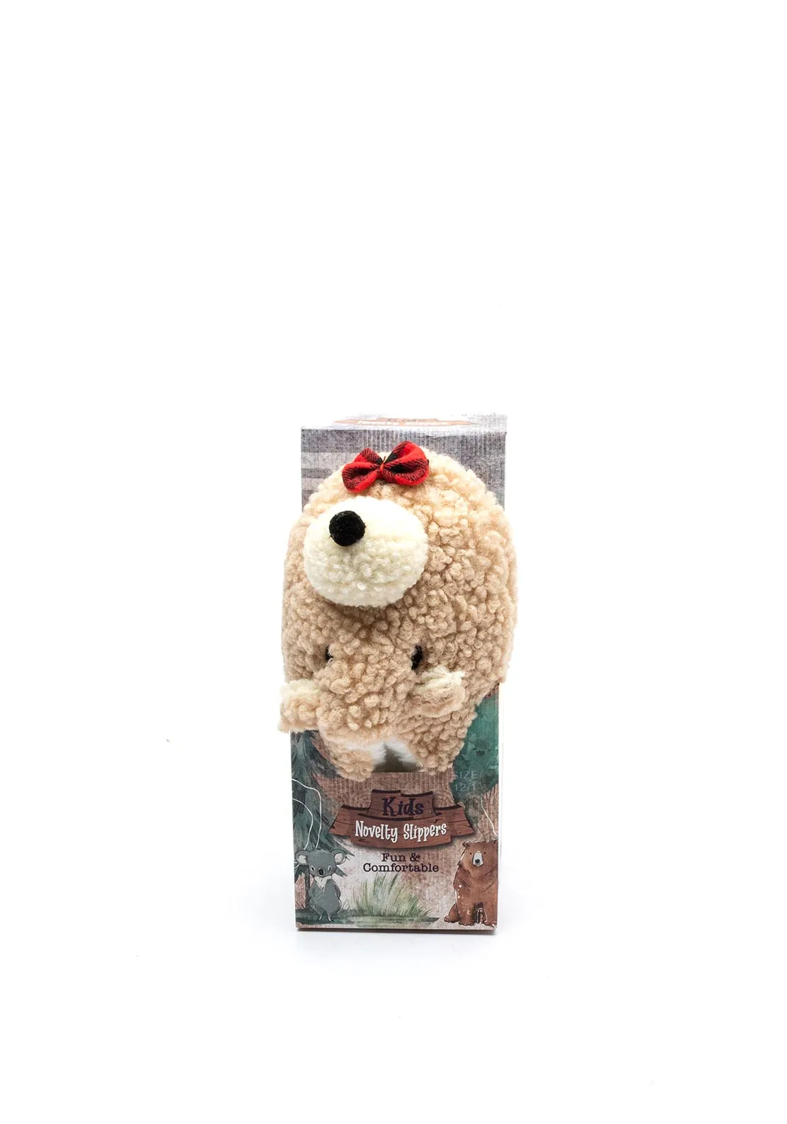 Brandwell Kids Novelty Bear Slippers, Beige