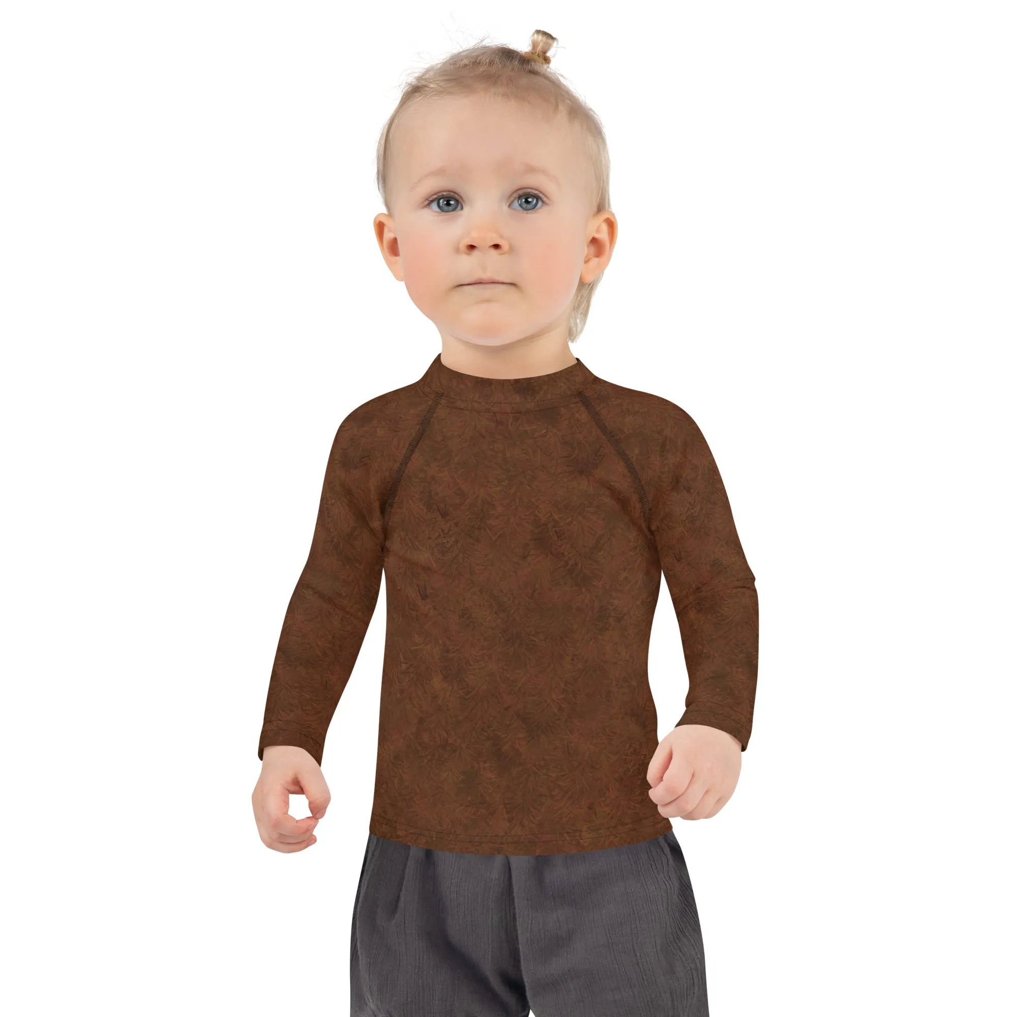 Brown Fur Print Kids' Rash Guard