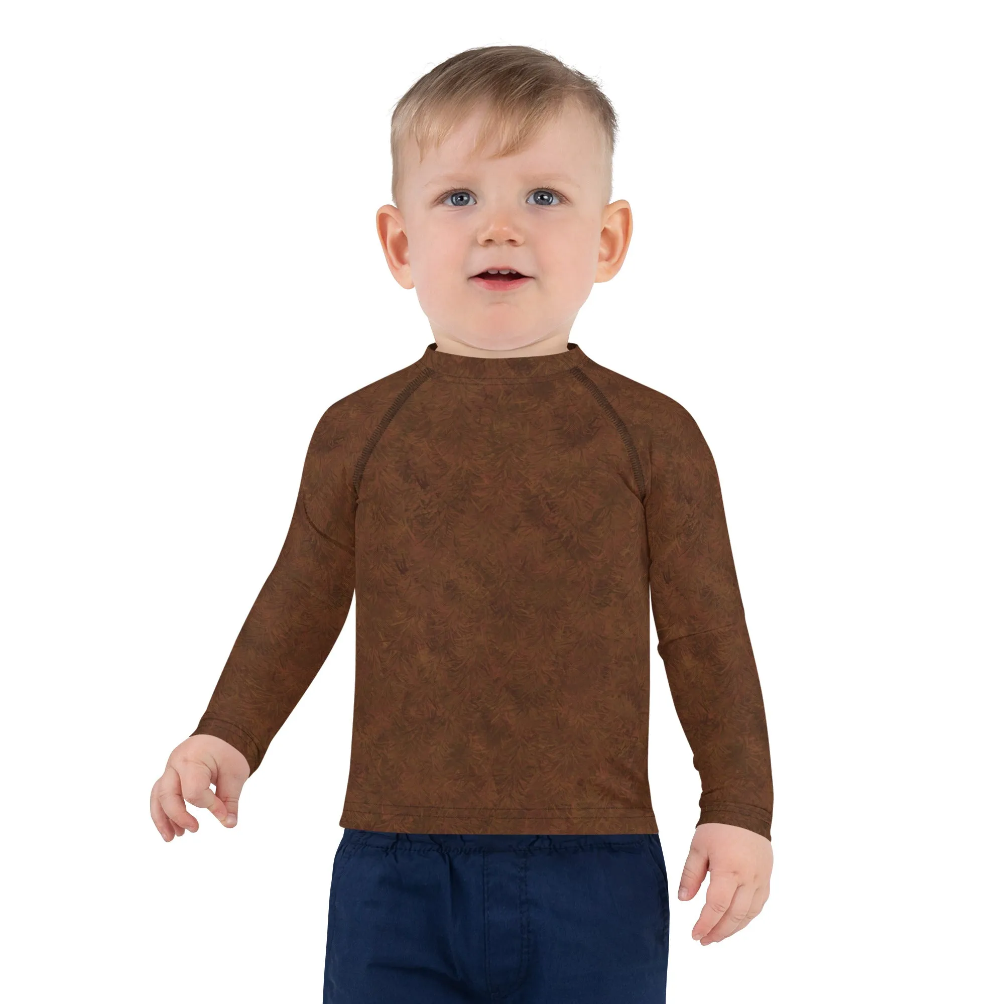 Brown Fur Print Kids' Rash Guard