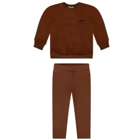 Brown Optical Crew Kids Sweatset