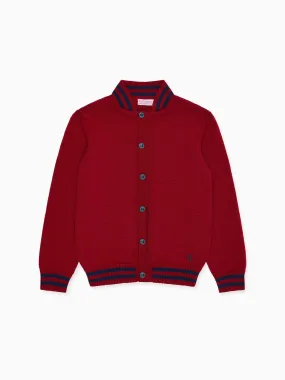 Burgundy Jules Merino Kids Cardigan