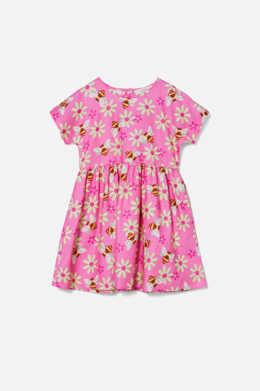 Kids Dress with Busy Bees Pattern