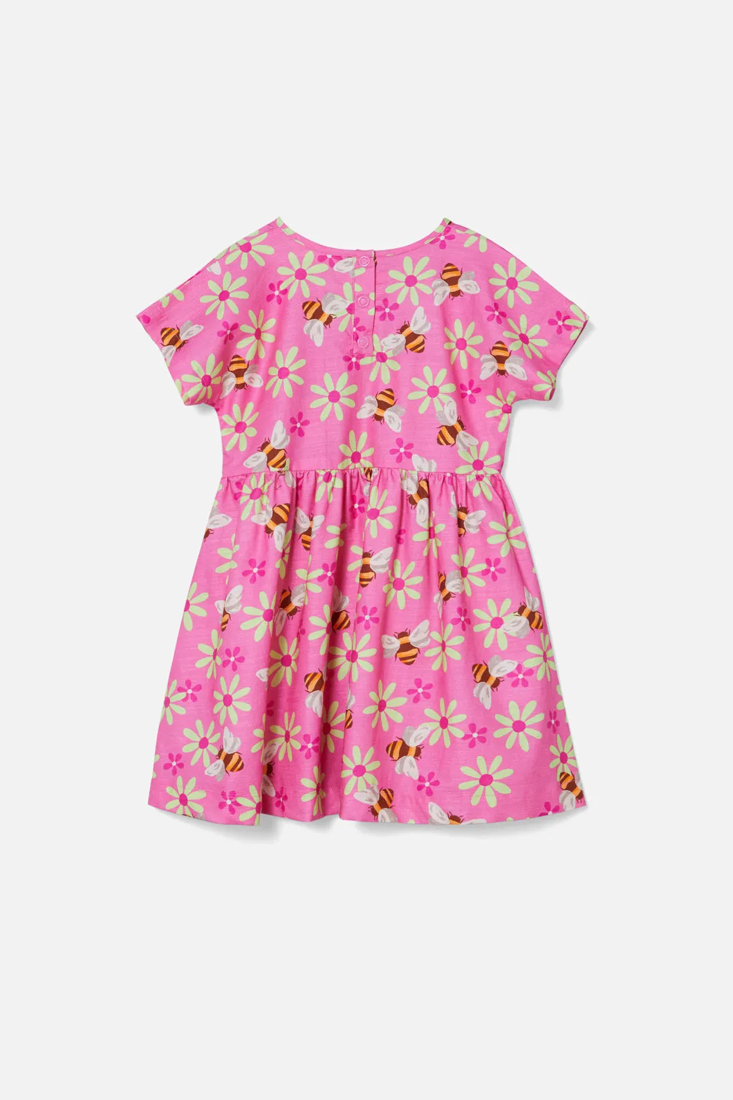 Kids Dress with Busy Bees Pattern