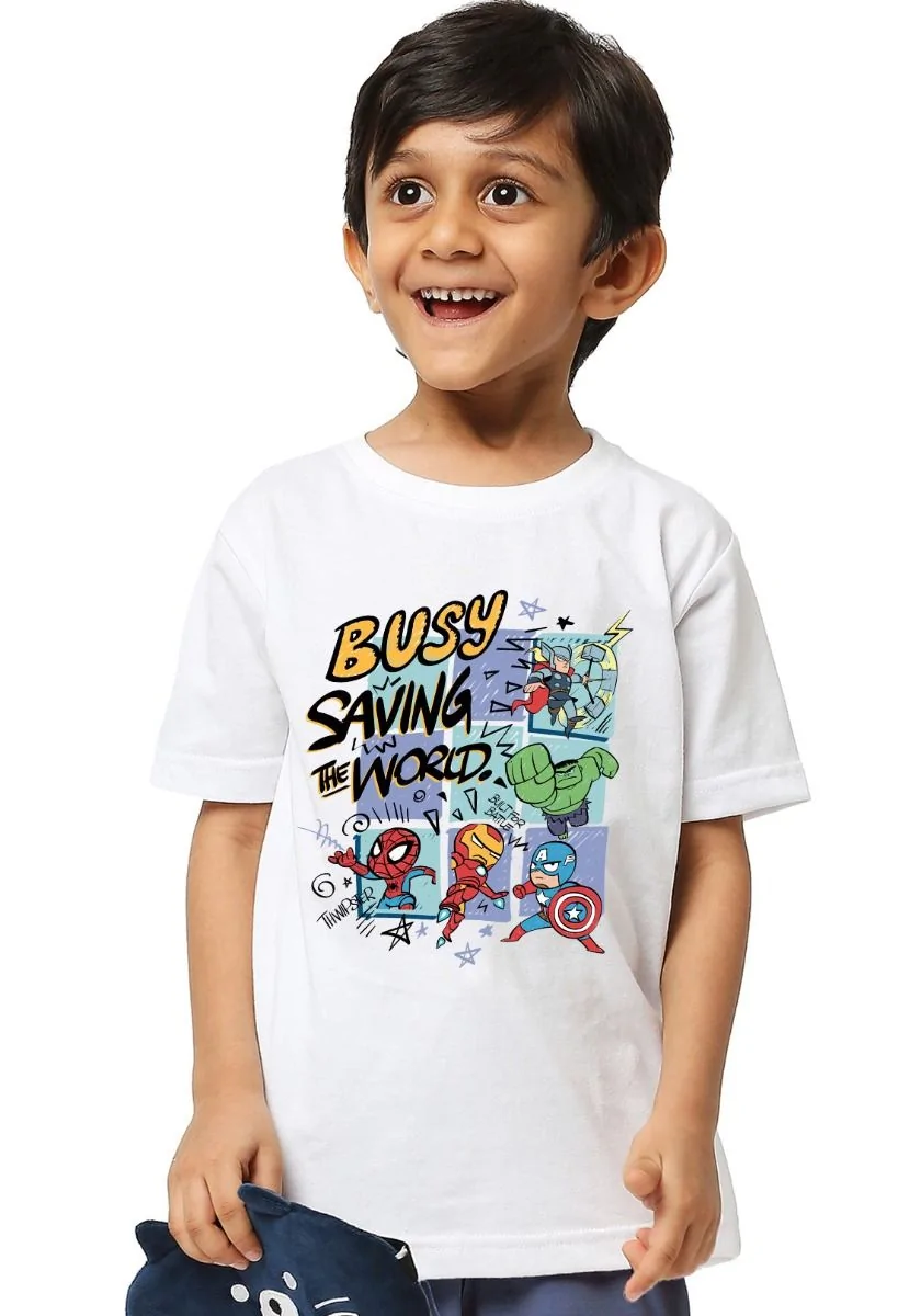 Busy Saving World Kawaii Kids T-Shirt