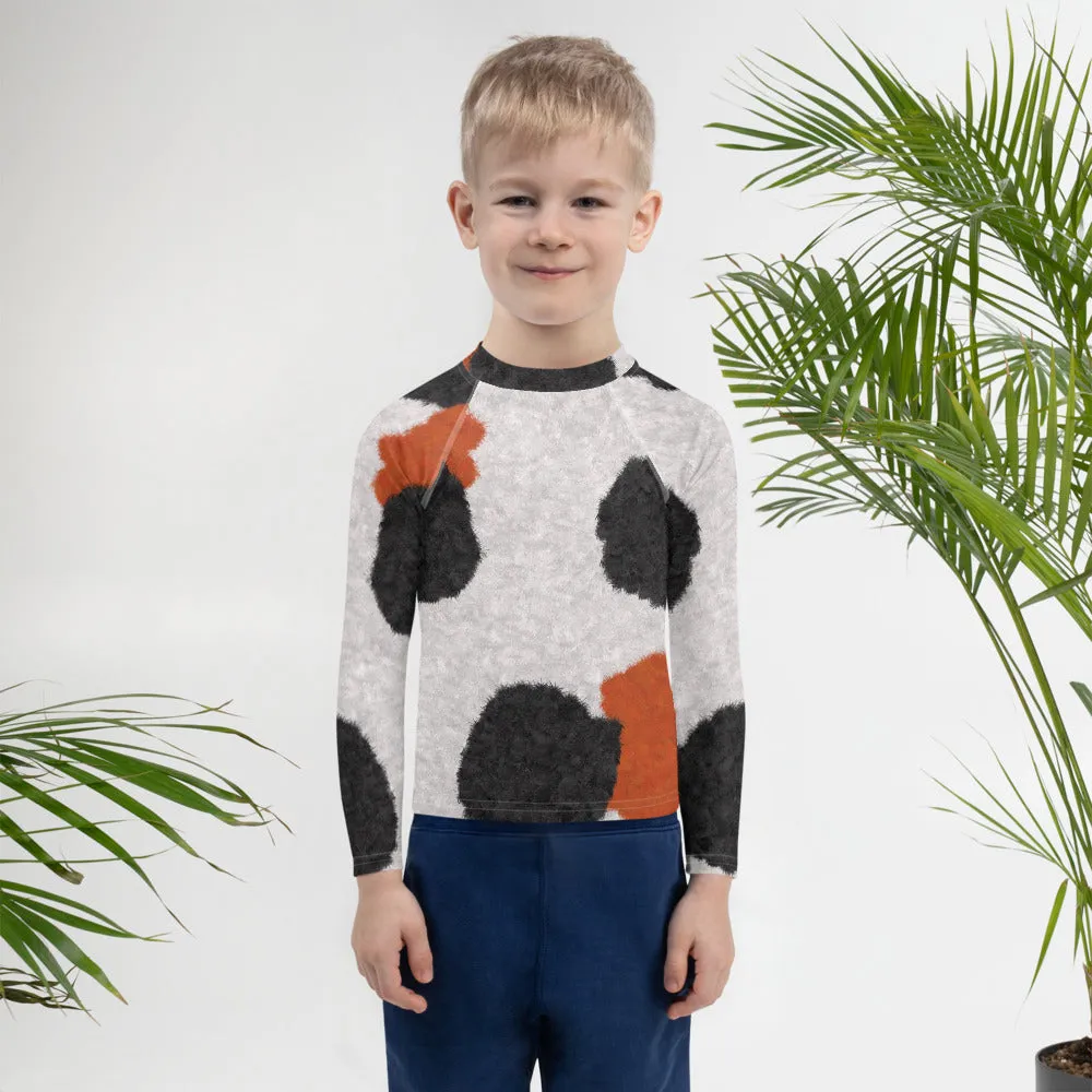 Calico Cat Fur Print Kids' Rash Guard