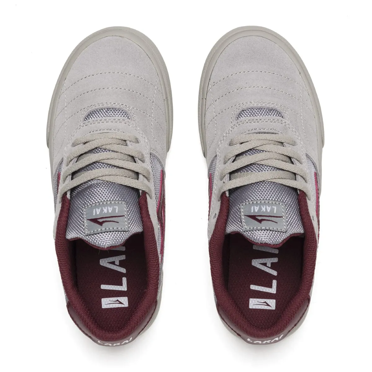 Cambridge Kids - Grey/Burgundy Suede