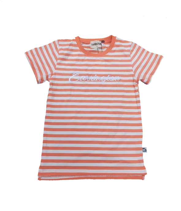 Carrington Kids - Stripe White and Orange Tee