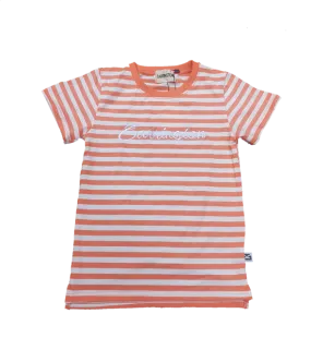 Carrington Kids - Stripe White and Orange Tee