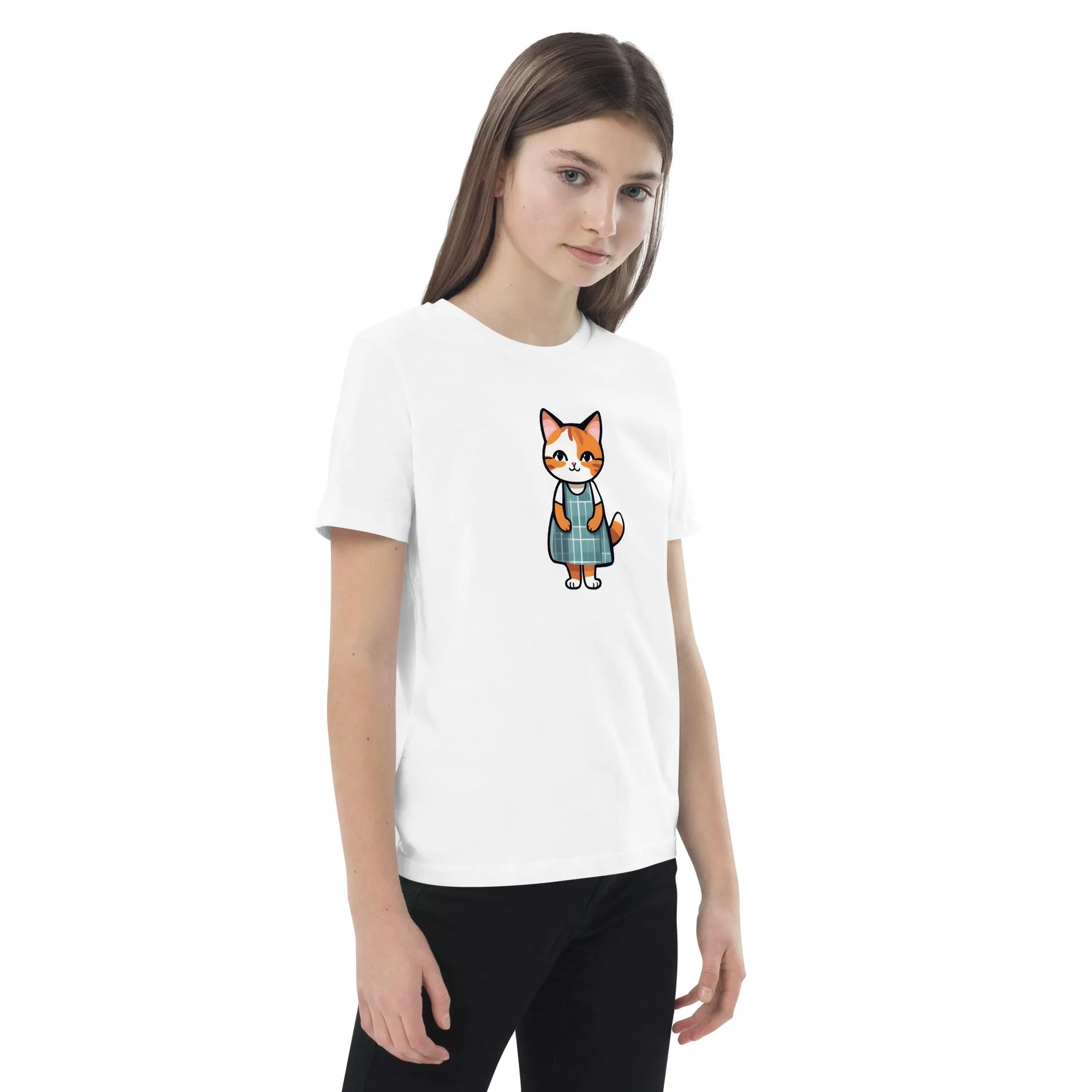 Cat in an Apron Dress Organic Cotton Kids' T-shirt