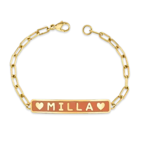 Heart ID Bracelet with Enamel for Kids