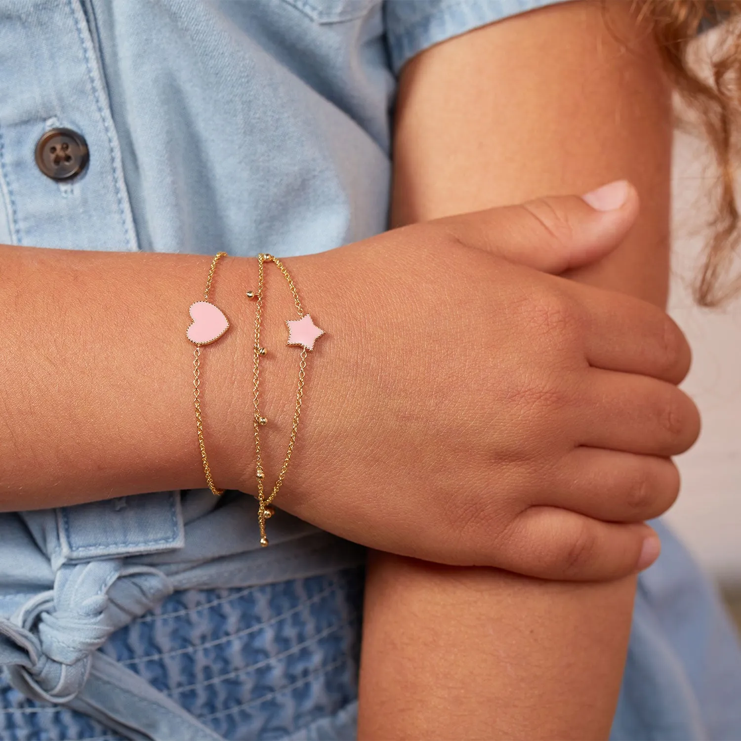 Kid's Heart-Shaped Enamel Bangle