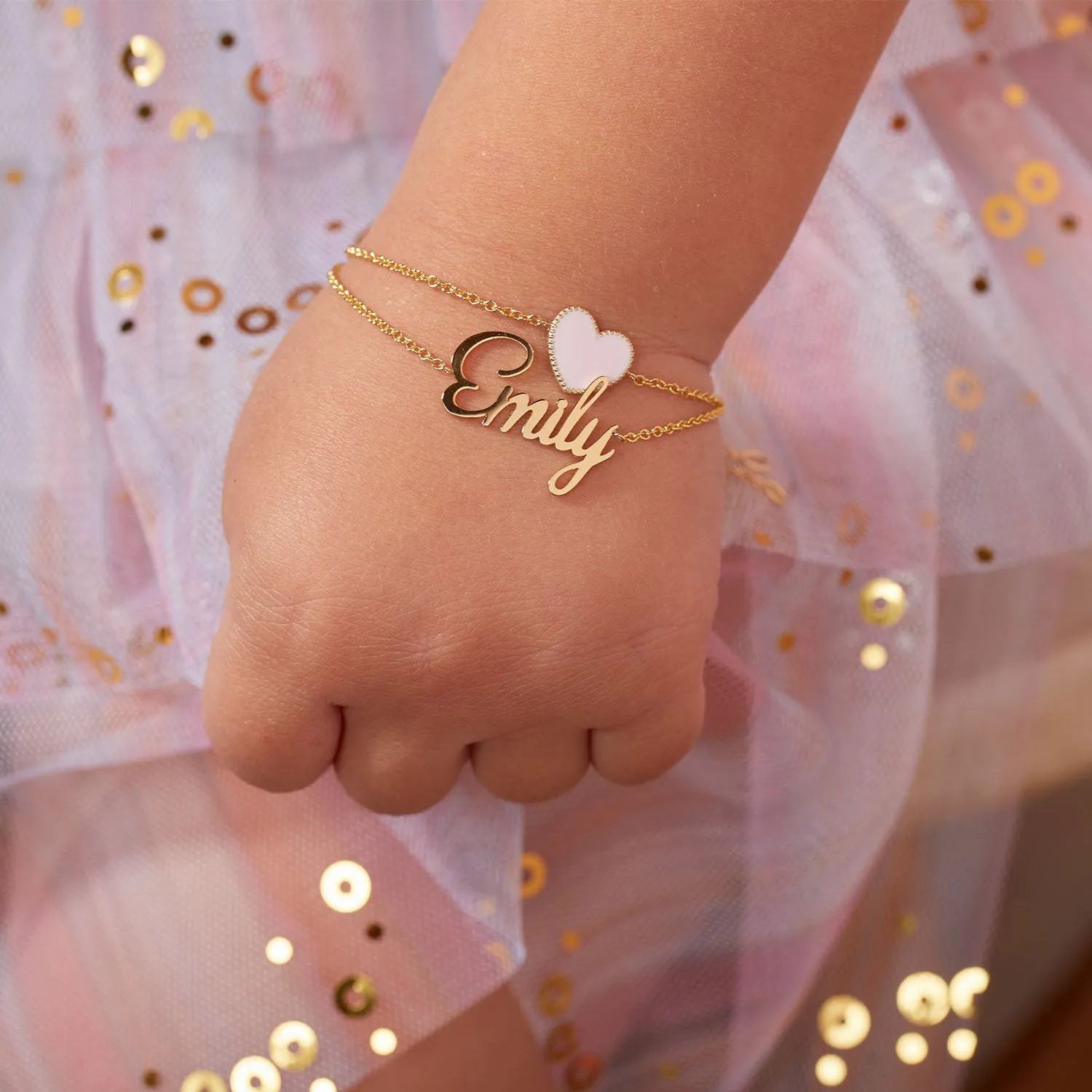 Kid's Heart-Shaped Enamel Bangle