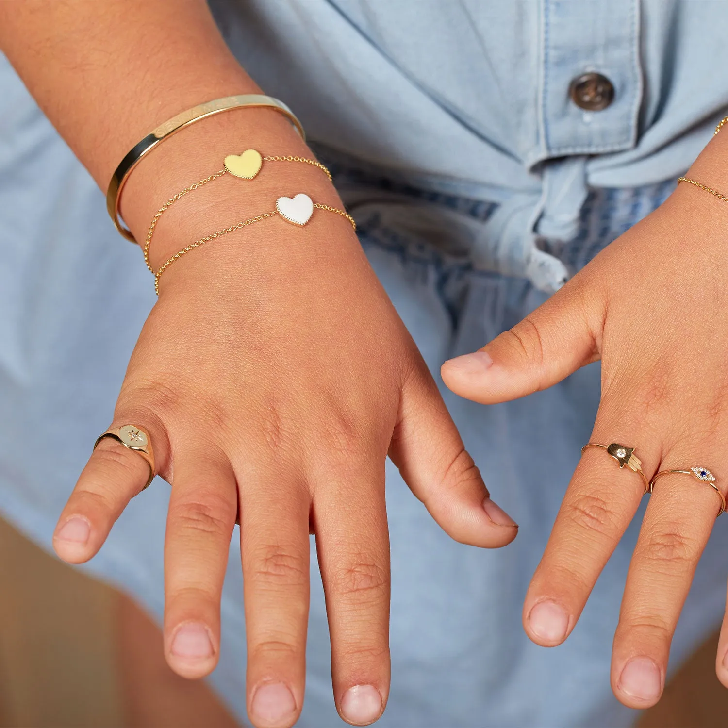 Kid's Heart-Shaped Enamel Bangle