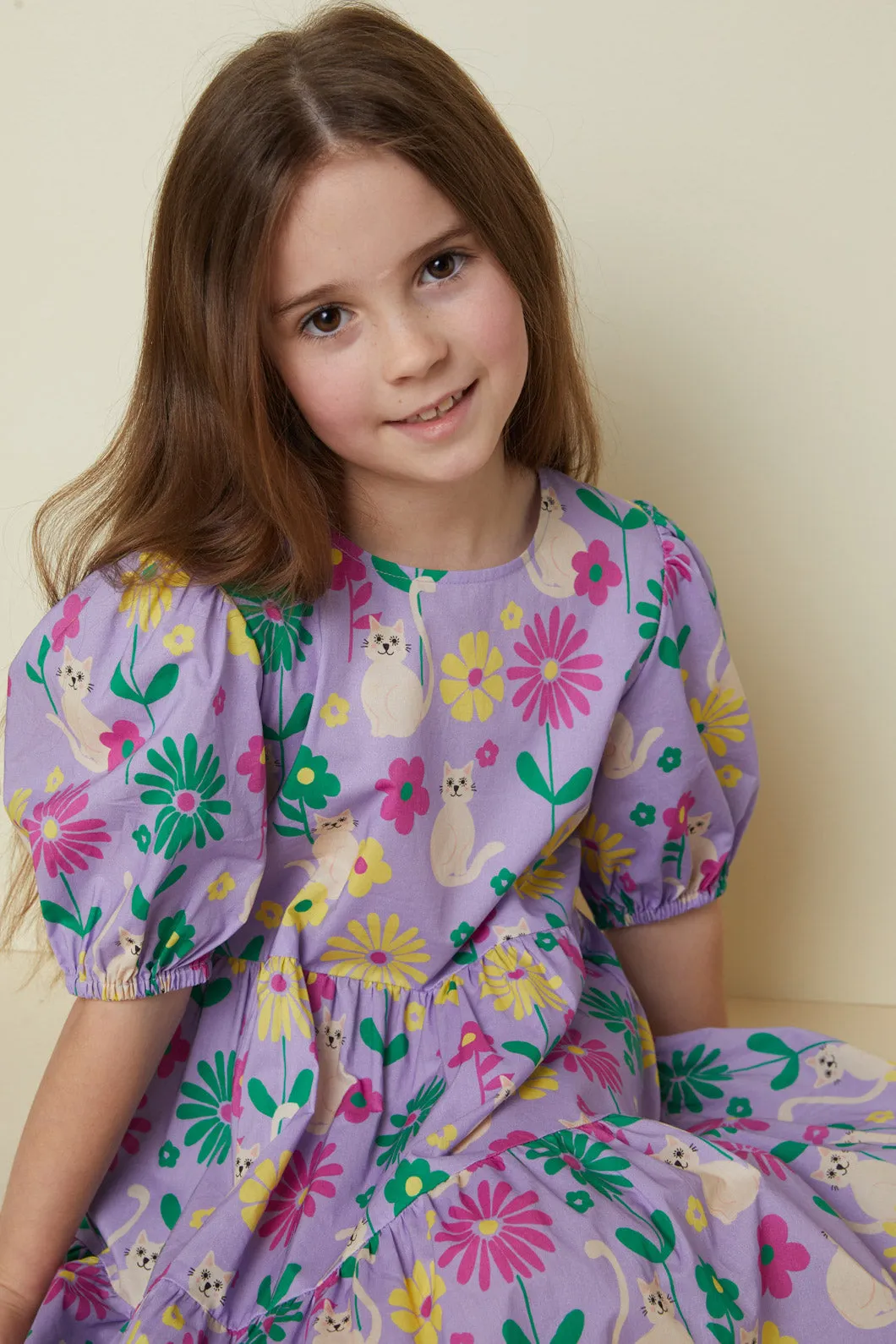 Cat Flower Kids Dress