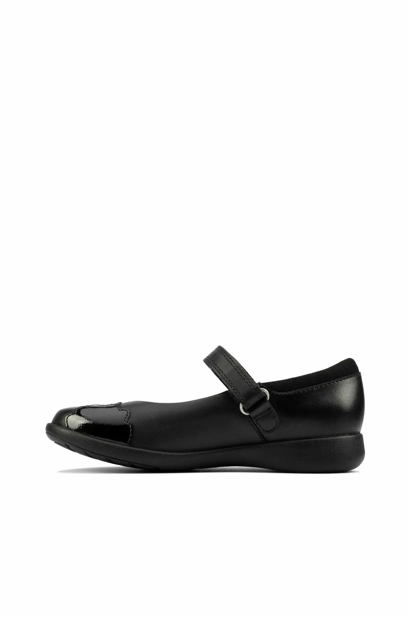 Clarks Etch Beam Kids Black Leather school shoe