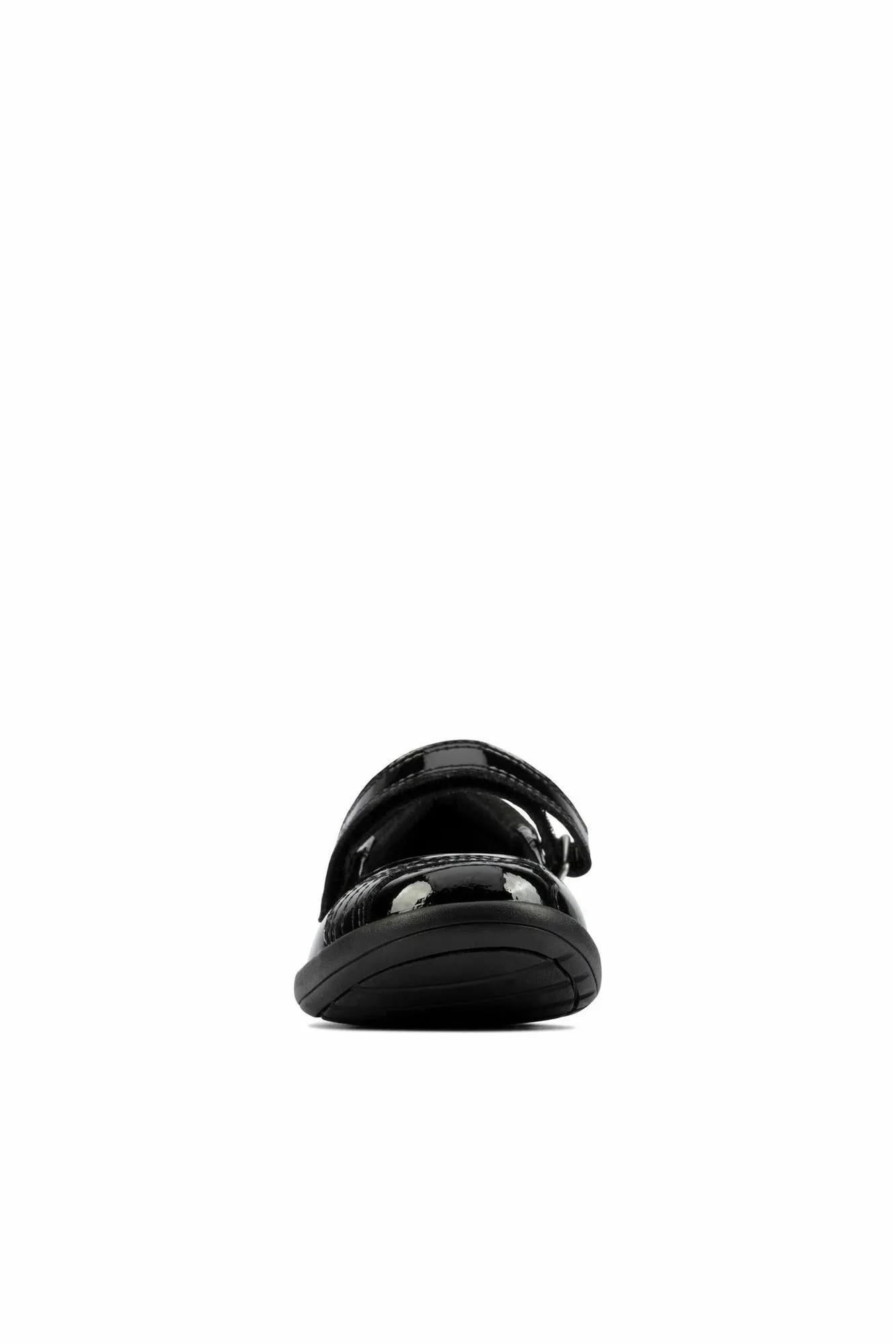 Clarks Etch Beam Kids Black Patent school shoe