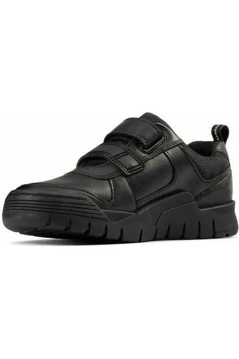 Clarks Scooter Speed kids black school shoe