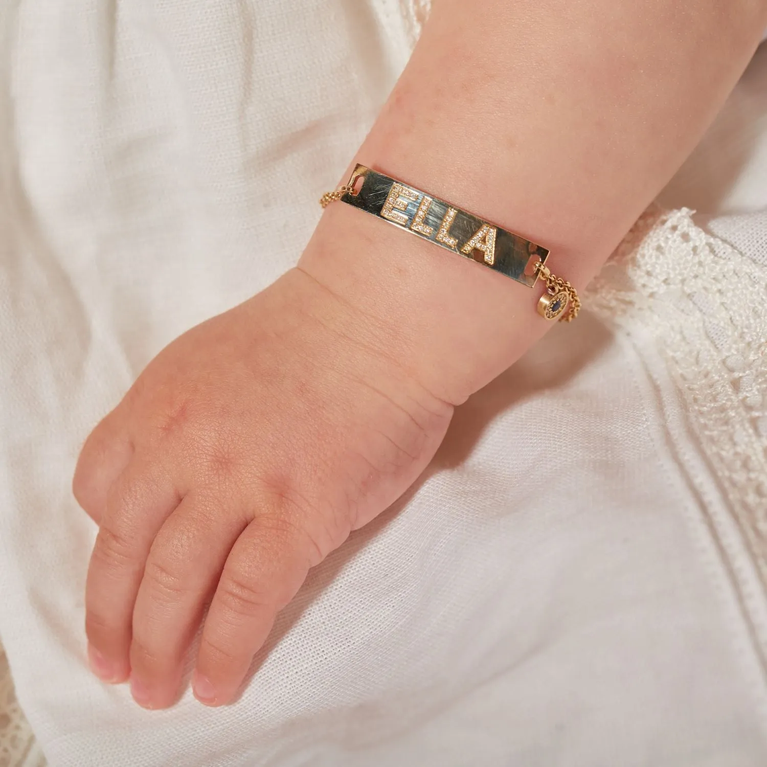 Engravable Kids Signature Classic ID Pave Bracelet