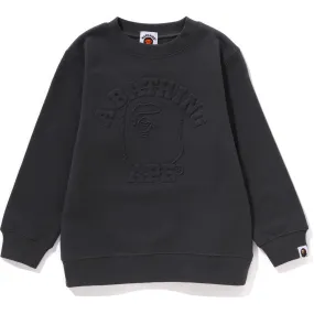 College Embossed Kids Crewneck