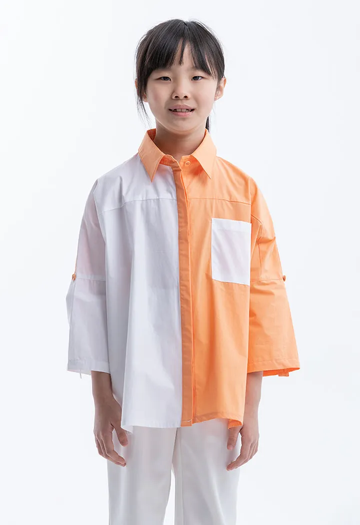 Colorblock Collared Shirt