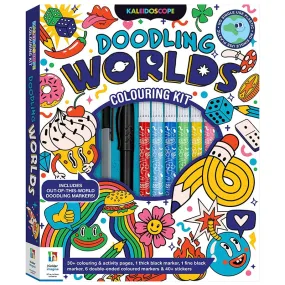 Coloring book with doodling themes