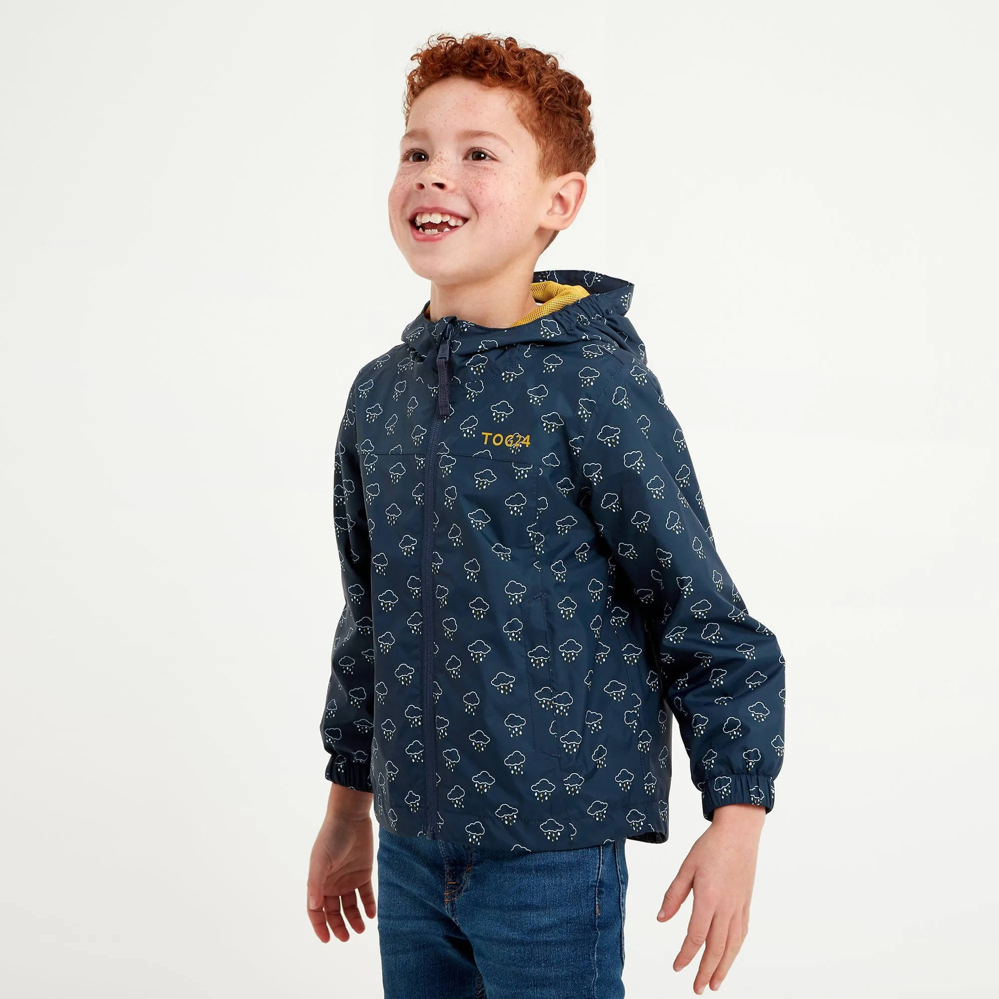 Copley Kids Waterproof Jacket - Dark Indigo Cloud Print