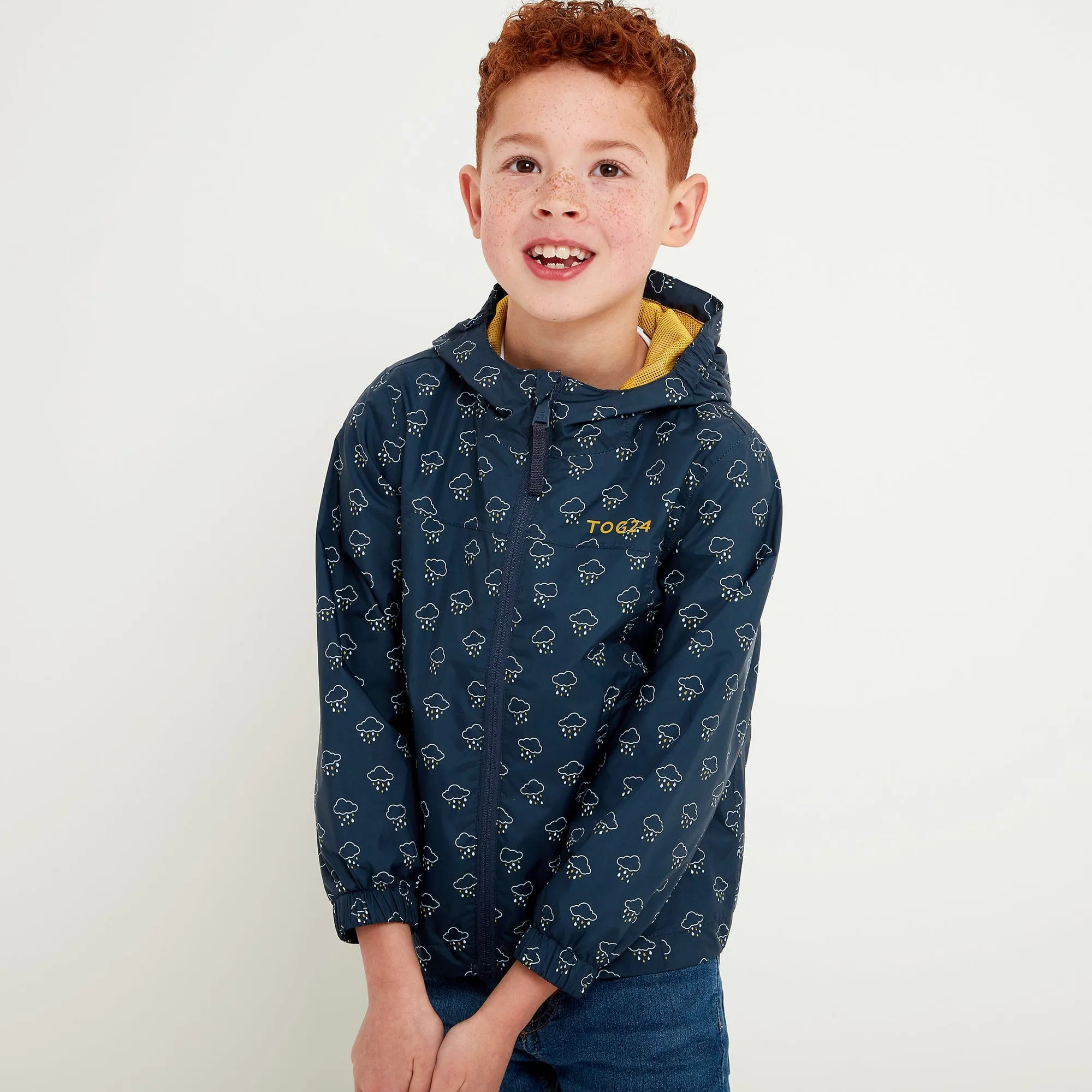 Copley Kids Waterproof Jacket - Dark Indigo Cloud Print