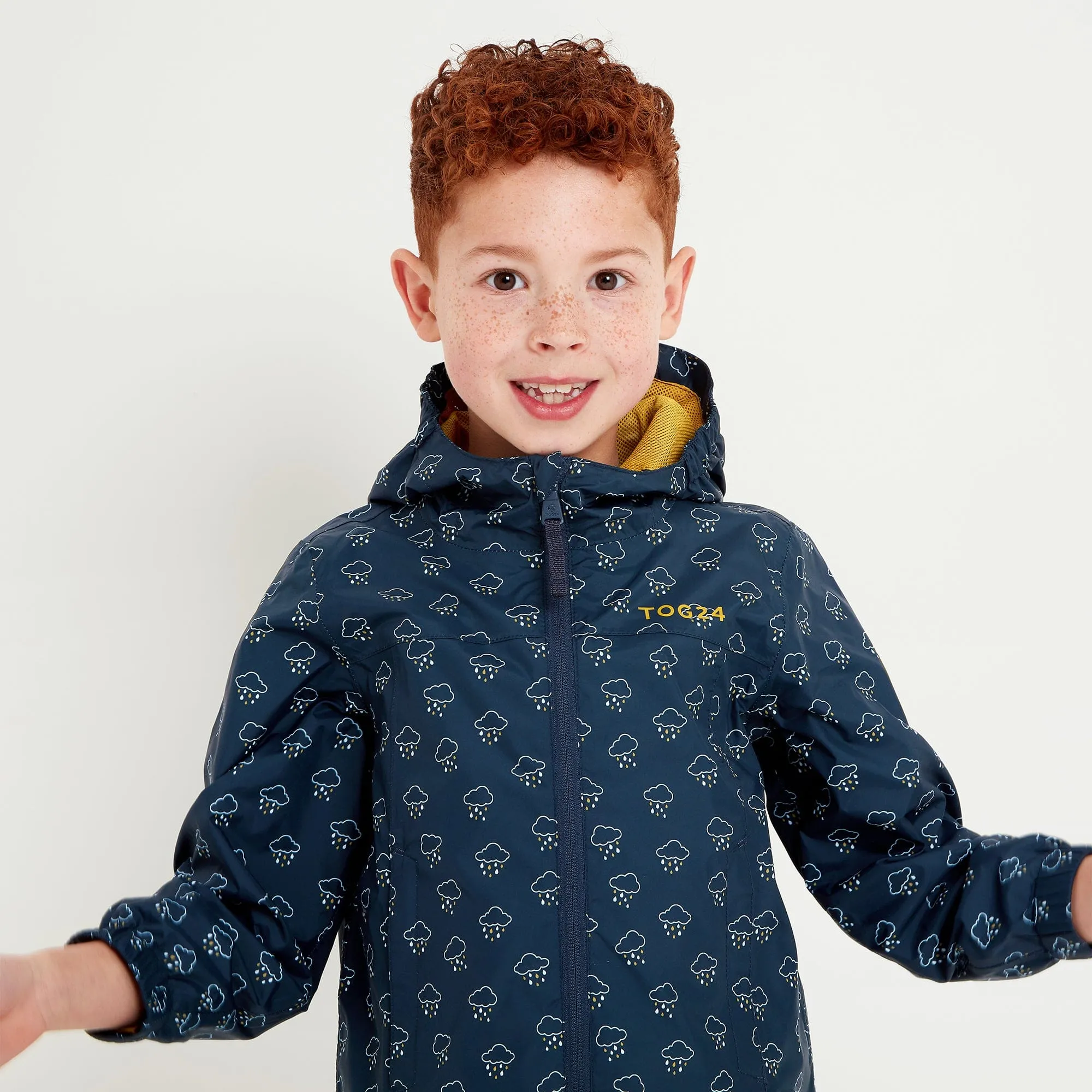 Copley Kids Waterproof Jacket - Dark Indigo Cloud Print