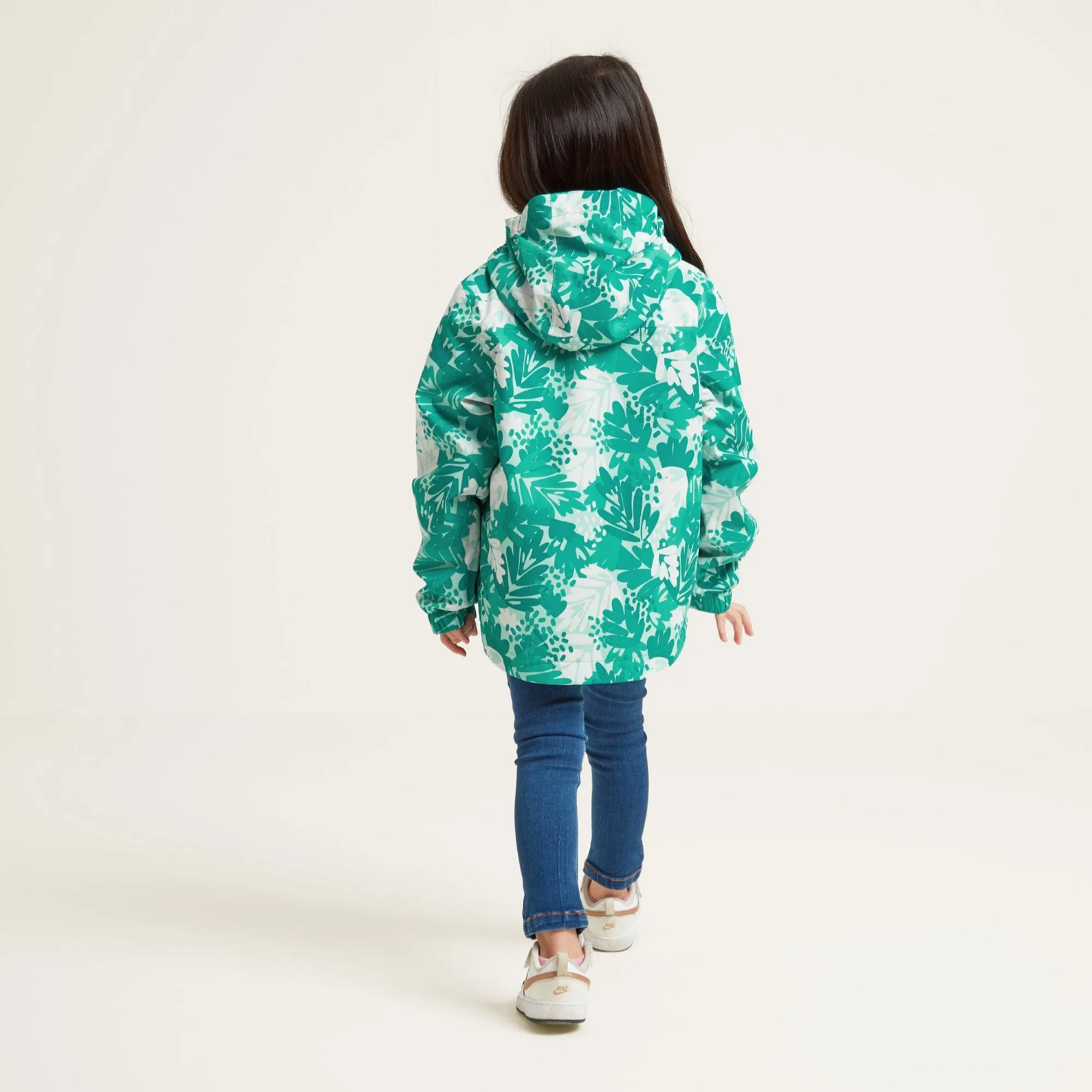 Copley Kids Waterproof Jacket - Turquoise Palm Print