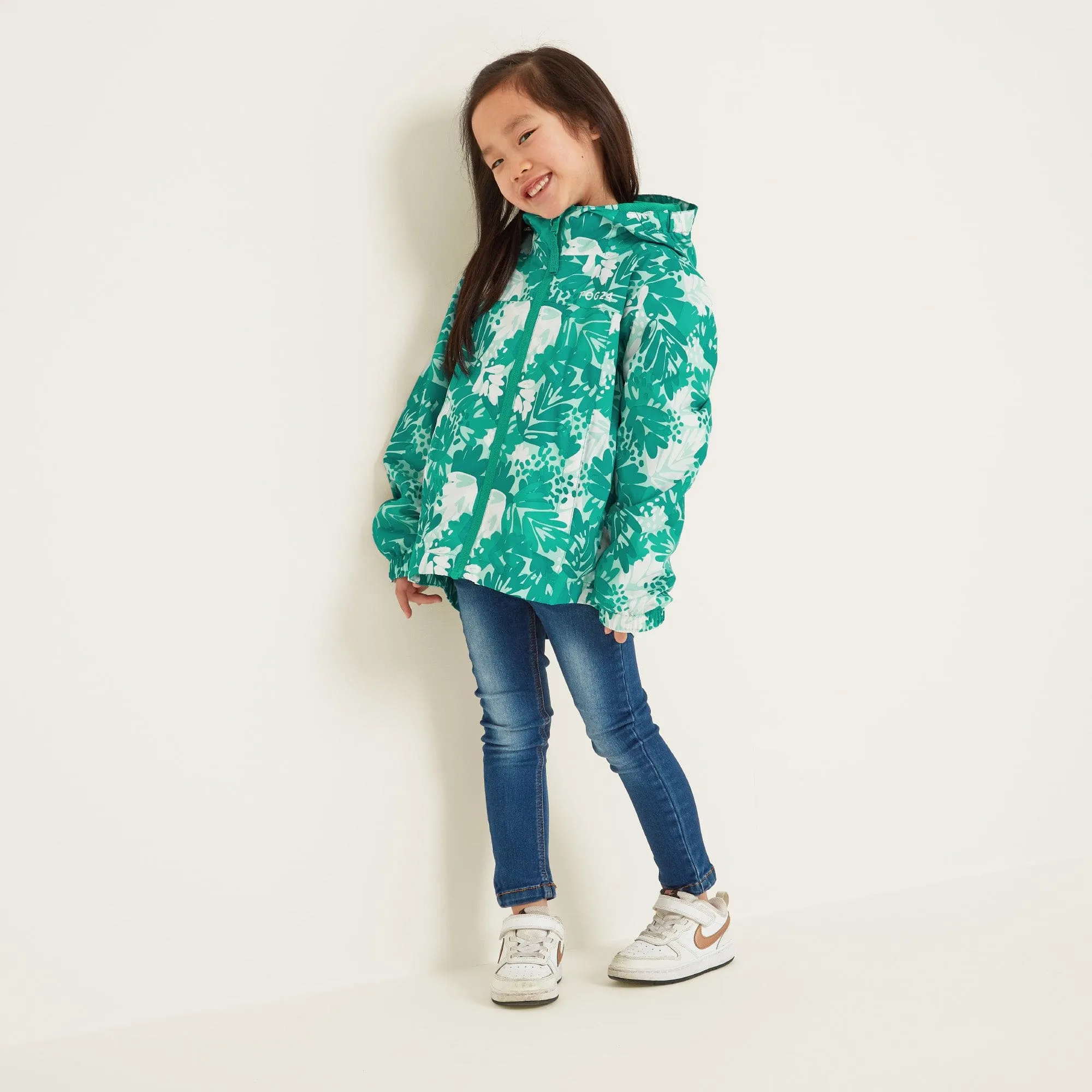 Copley Kids Waterproof Jacket - Turquoise Palm Print