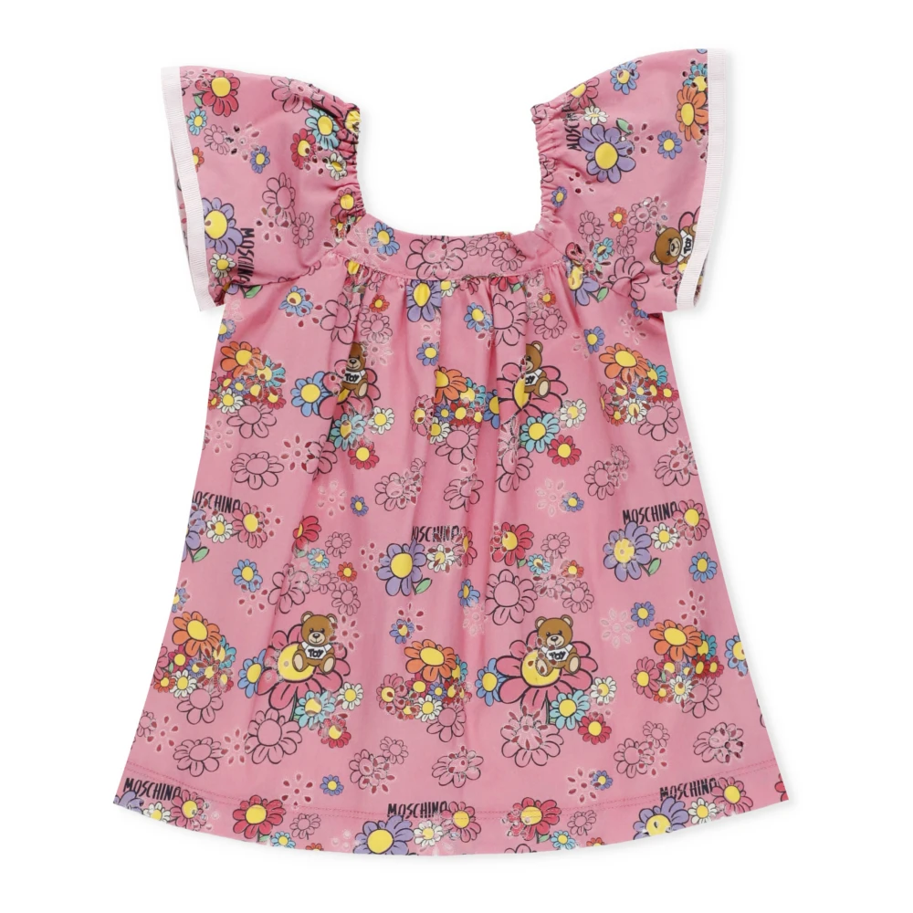 Cotton Dress with Teddy Bear Print