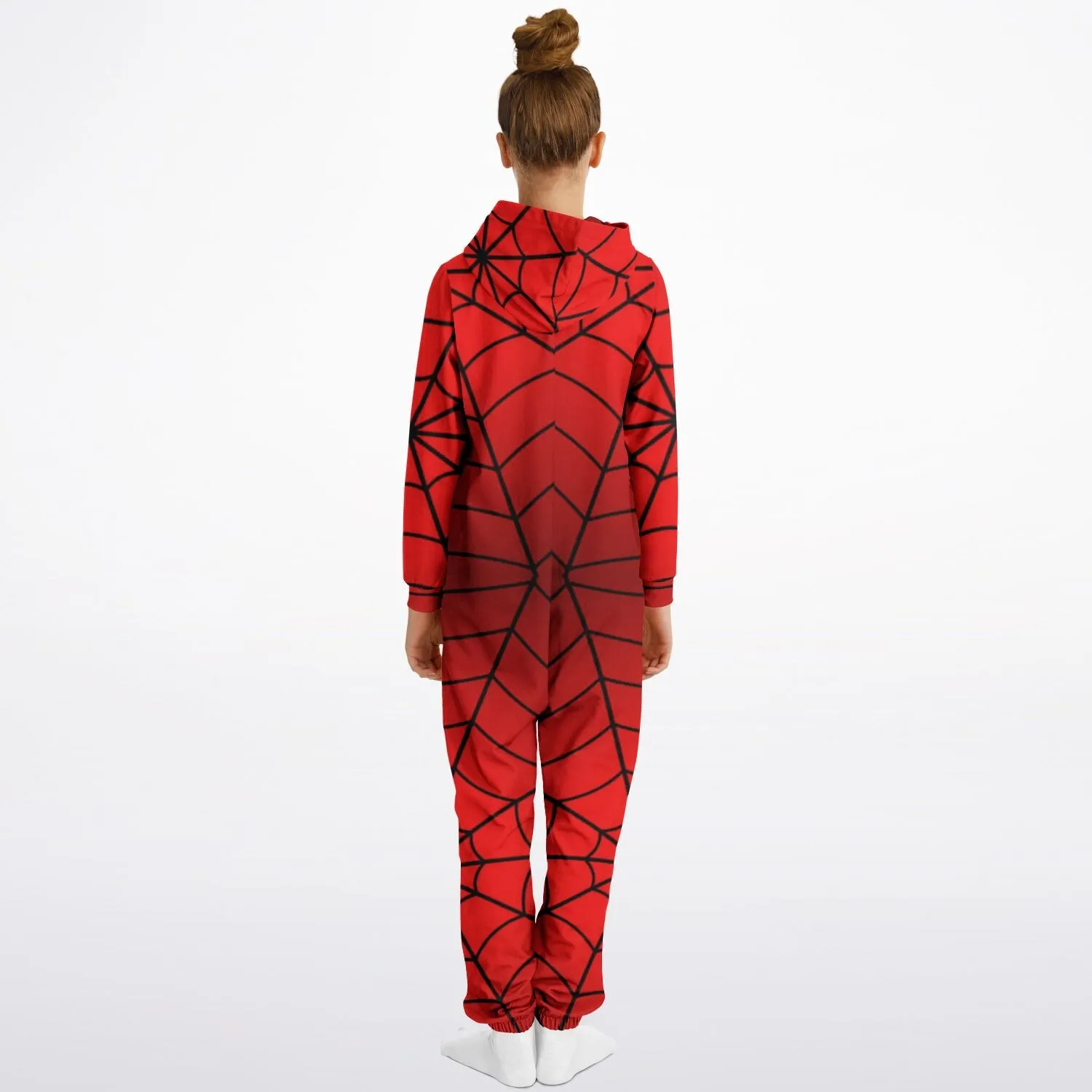 Crimson Spider Web Kids' Jumpsuit