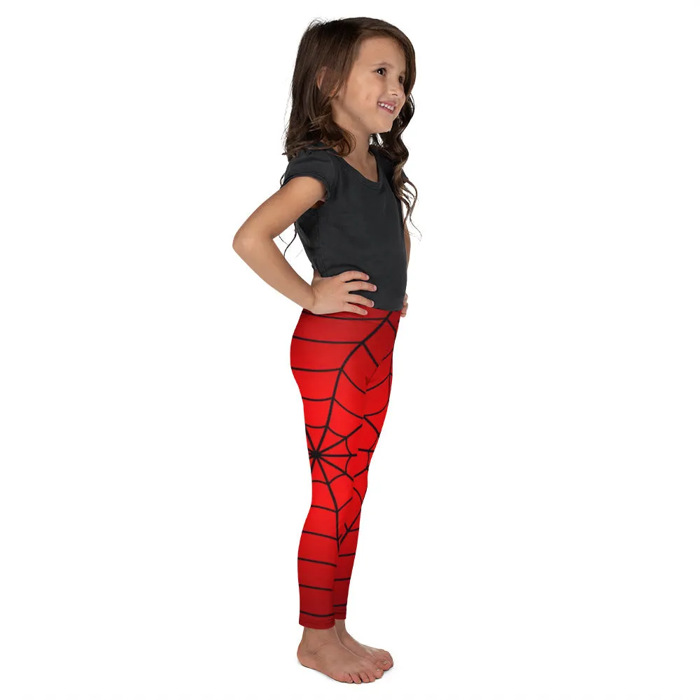 Crimson Spider Web Kids' Leggings