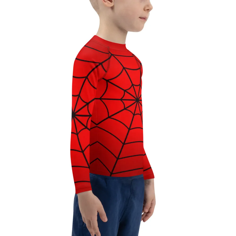 Crimson Spider Web Kids' Rash Guard