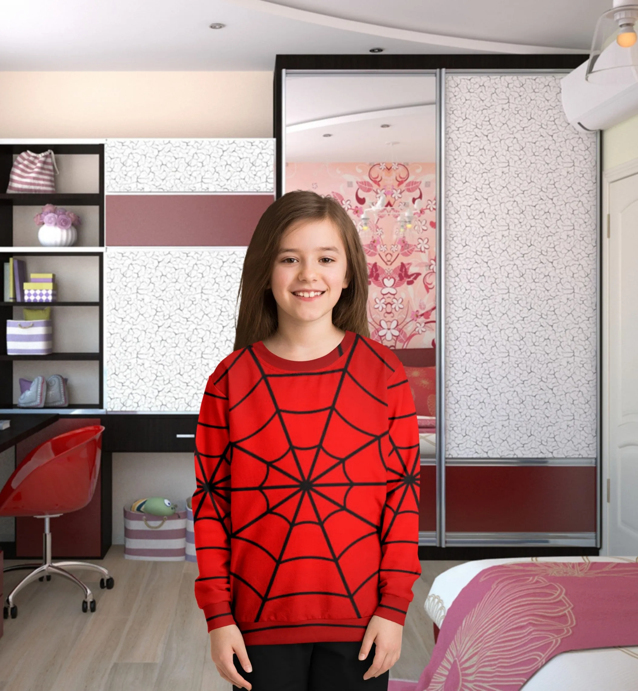 Crimson Spider Web Kids/Youth Sweatshirt