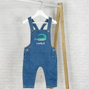 Crocodile Personalised Baby/Kids Denim Dungarees