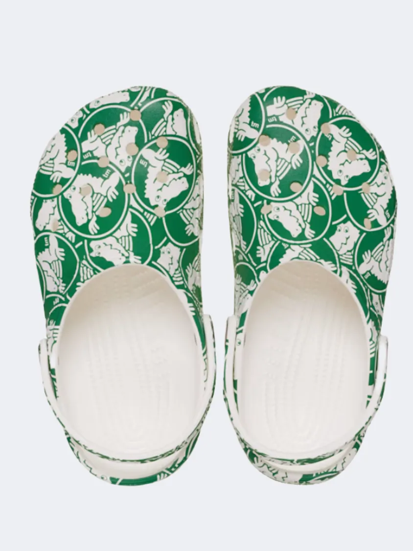 Crocs Classic Duke Print Clog Kids Lifestyle Slippers Green Ivy