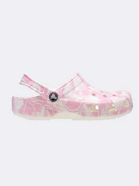 Crocs Classic Duke Print Clog Kids Lifestyle Slippers Pink Tweed