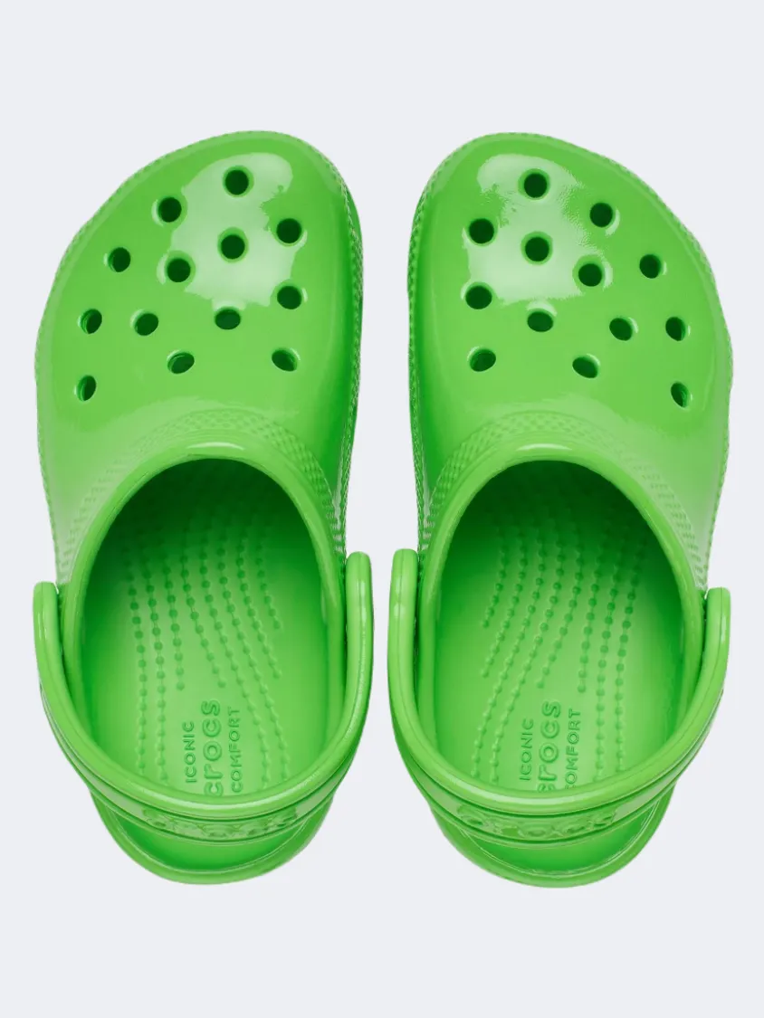 Crocs Classic Neon Highlighter Kids Lifestyle Slippers Green Slime