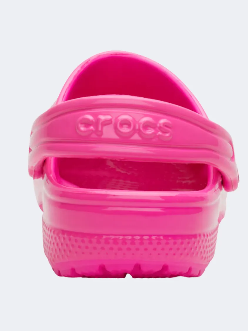 Crocs Classic Neon Highlighter Kids Lifestyle Slippers Pink Crush