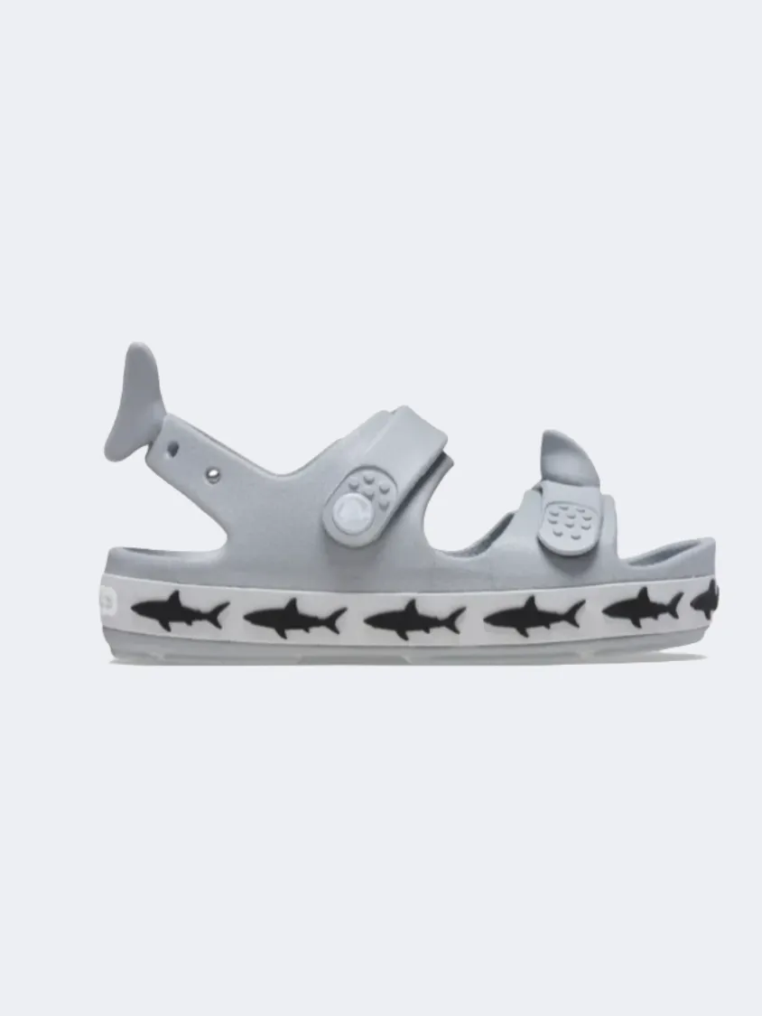 Crocs Crocband Cruiser Shark Kids Lifestyle Slippers Light Grey