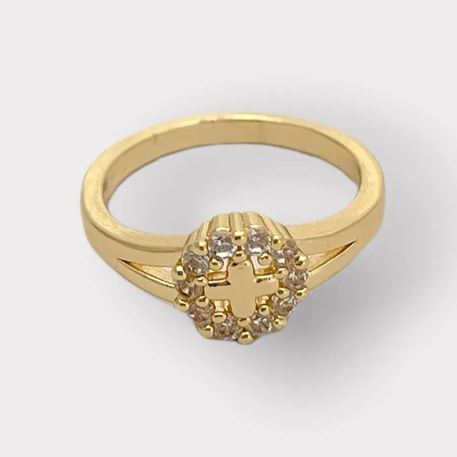 Cubic Zirconia Cross Kids Ring