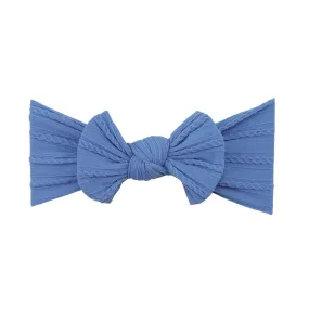 Azure Blue Infant Top Knot Bow Headband