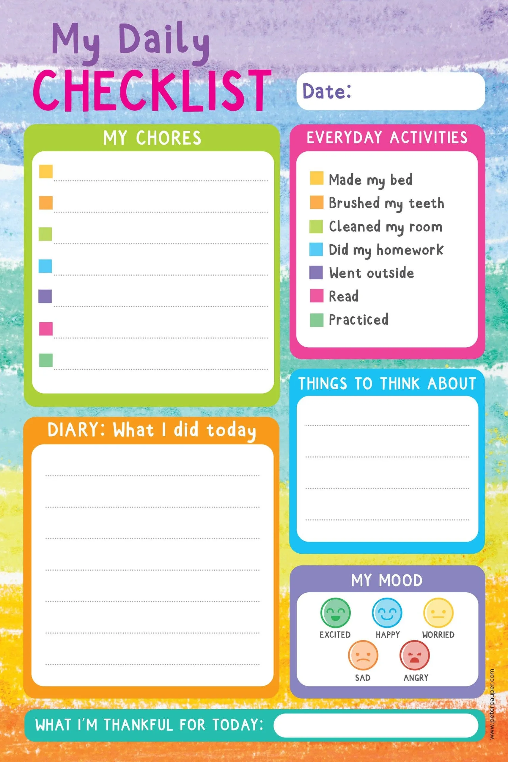 Daily Planner Note Pad for Kids