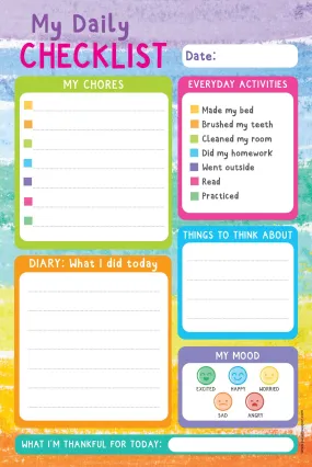 Daily Planner Note Pad for Kids