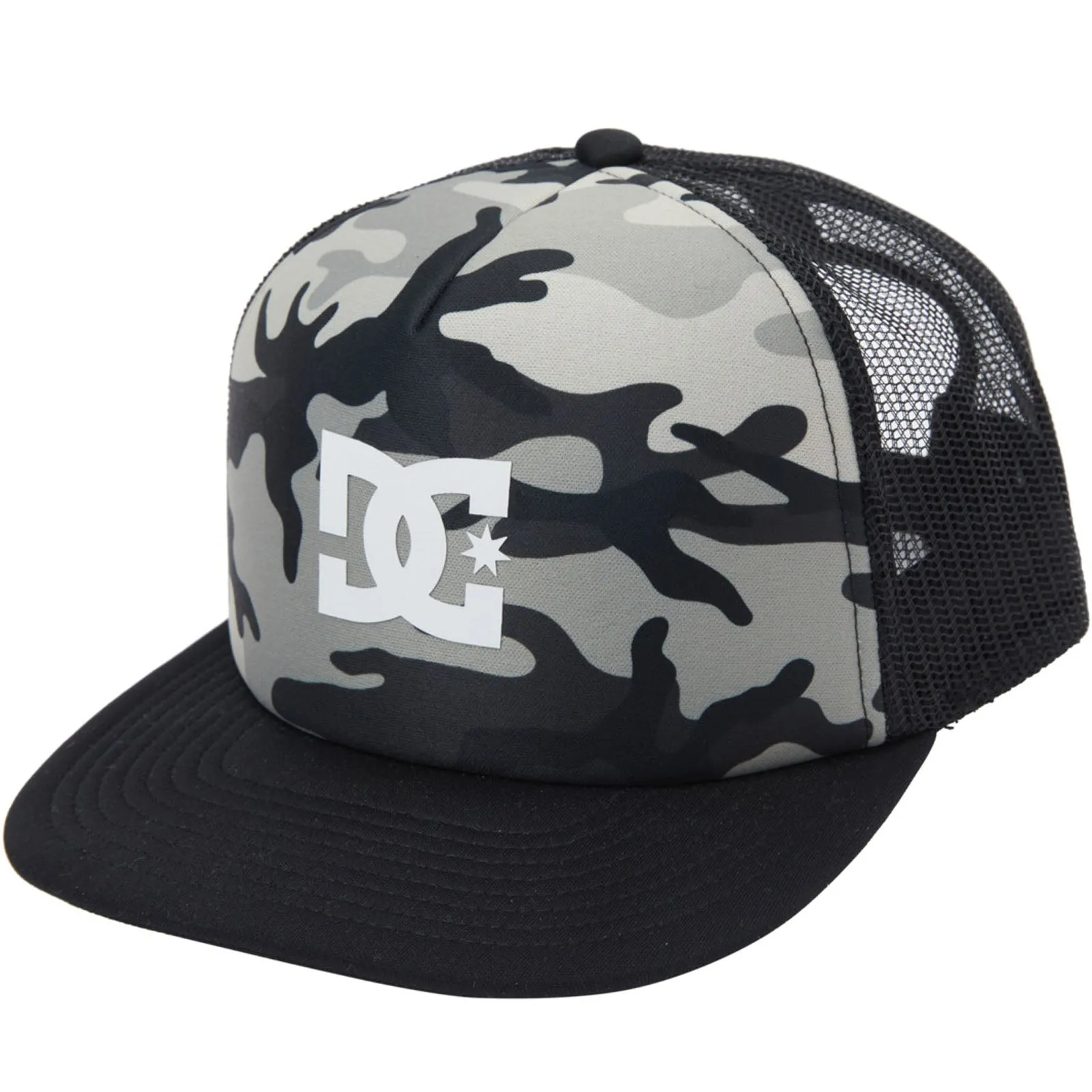 DC Shoes Kids Gas Station Flat Visor Mesh Snapback Trucker Cap - Brown