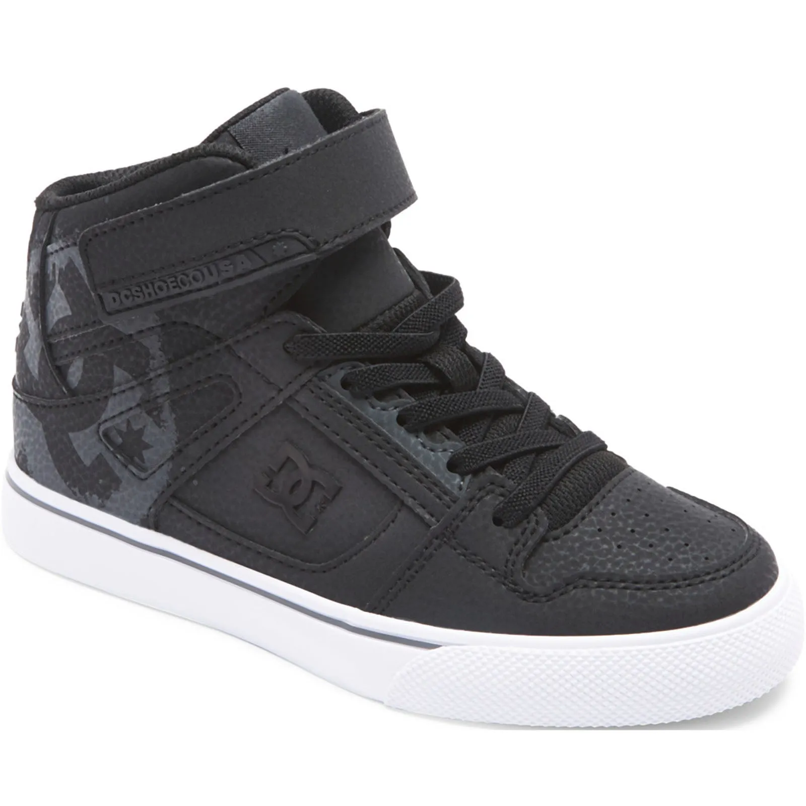 DC Shoes Pure Hi SE High Top Kids Faux Leather Trainers - Black