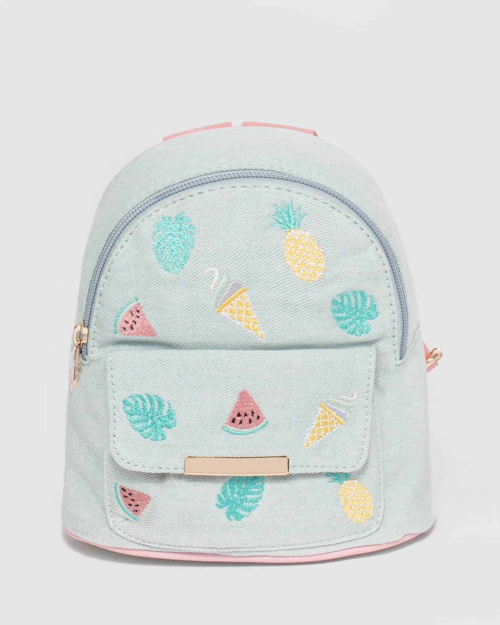 Denim Kids Embroidered Backpack